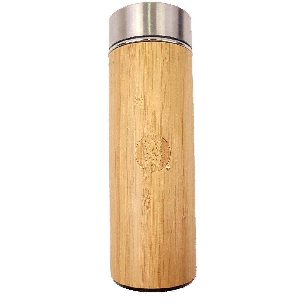 Bamboo & Stainless Weight Watchers Drinking Travel Mug 12 Oz Insulated
